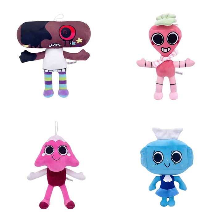 Set 4 Mascote de plus, Dandy's World, MASHASHOP, multicolor, 28 cm - 30 cm