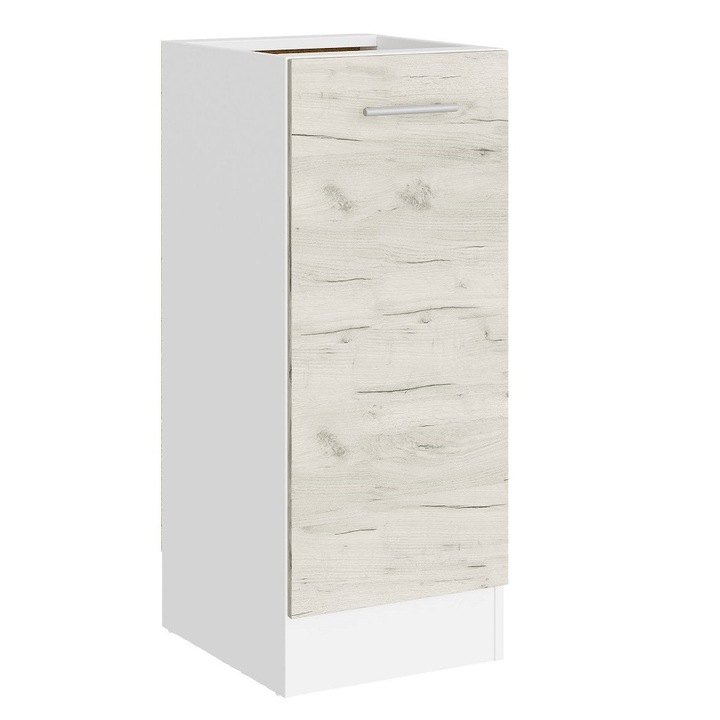 Corp de bucatarie inferior ECO 300, Everest Mebel, 30x46x82 cm, Alb, Kraft stejar alb