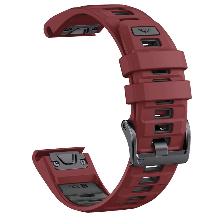Силиконова каишка Smart Pulse Premium 22 mm за Garmin Fenix 8/7/6 Pro/ 5 Plus 51/47/43mm, Бордо