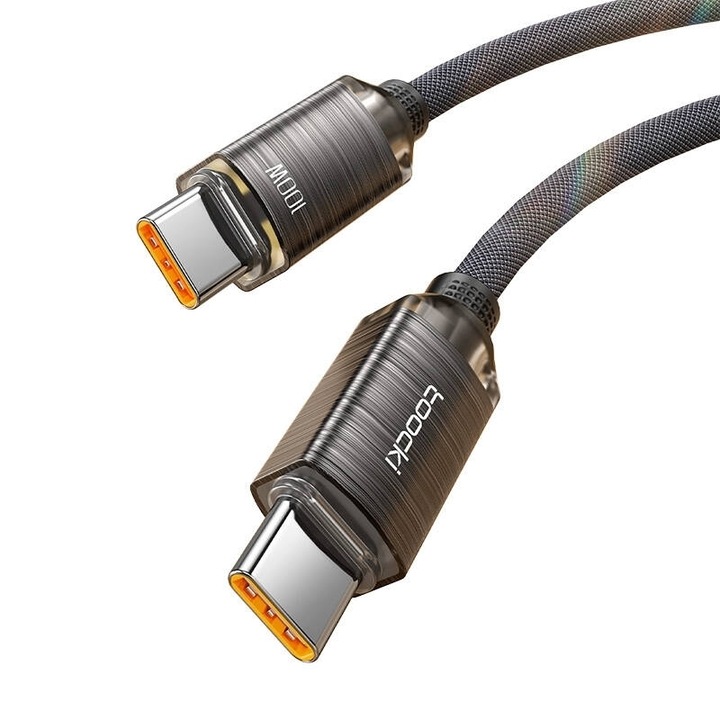 USB-C-USB-C kábel Toocki TXCTT1-SJ01-B, 1m, FC 100W (fekete)