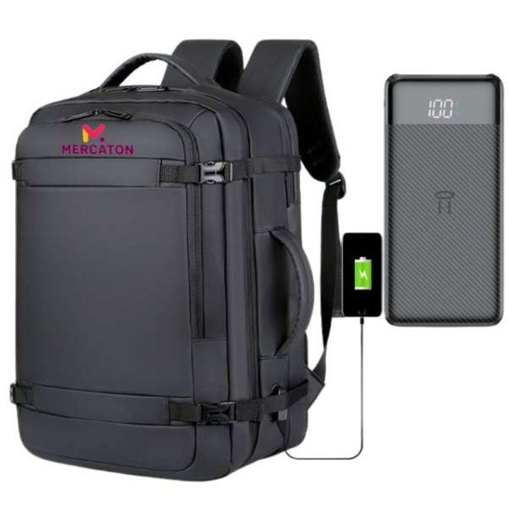 Rucsac Extensibil Mercaton Compatibil cu Laptopuri Pana la 17.3″ + Baterie Reincarcabila Powerbank 10.000 mAh