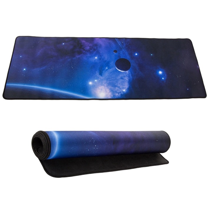 Mousepad Gaming XXL Model Stele in Cosmos, Suport Multifunctional Antiderapant pentru Birou, Ideal pentru Gameri si Home office, 90 x 40 cm