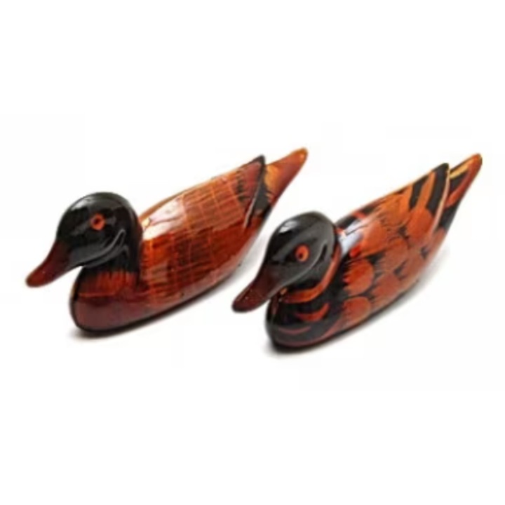 Pereche de rate mandarine, VeliumCraft, 5.2x2.5 cm, remediu Feng shui pentru iubire, uz multiplu, lemn