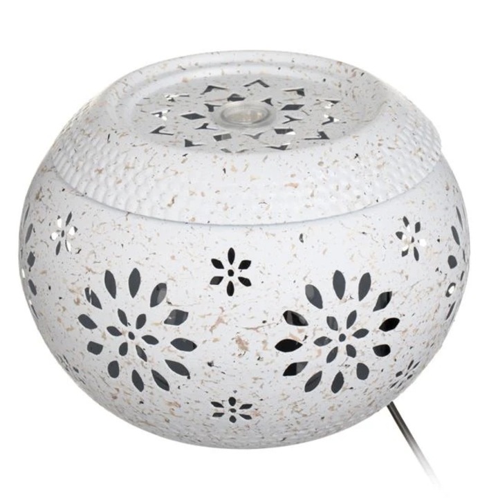 Декоративен артезиански фонтан с шарка на цветя и светлина, включен USB кабел