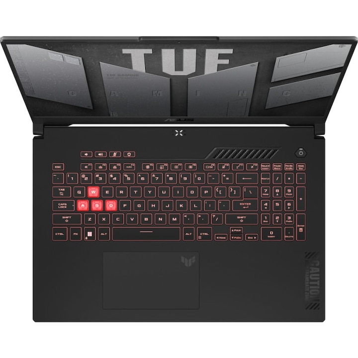 Laptop Gaming ASUS TUF A17 FA707NUG Procesor AMD Ryzen™ 7 7445HS 16M Cache, up to 4.7 GHz, 17.3" FHD 144Hz, 16GB, 1TB SSD, nVidia GeForce RTX 4050 @6GB, Negru/Gri