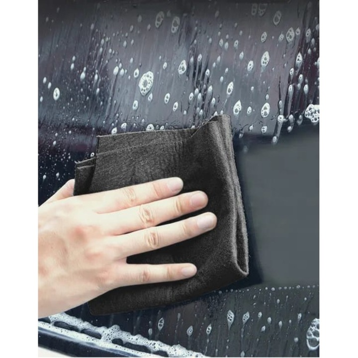 Set 5 Lavete magice pentru curatare fara urme, zgarieturi sau scame, multifunctionala, pentru geamuri, bucatarie, baie, masina, material microfibra, 30X30 cm, culoare gri
