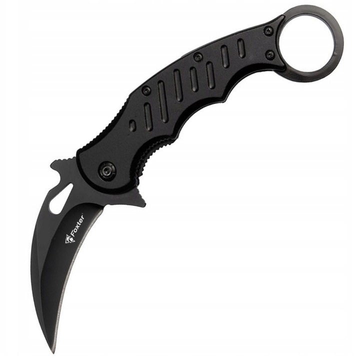 Cutit pliabil Karambit Foxter CS:GO Claw, 20 cm, otel inoxidabil, clema agatare, negru