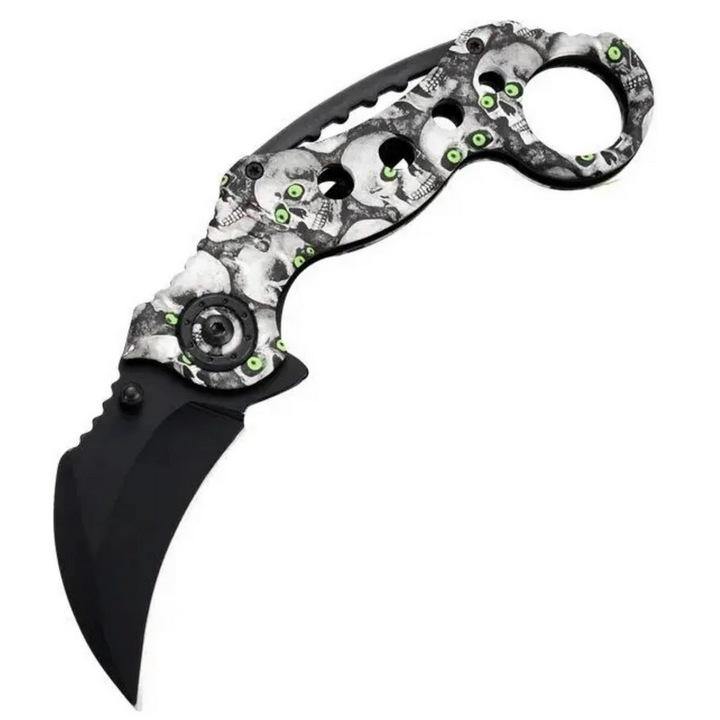 Cutit Karambit pliabil Foxter CS:GO Claw, 18 cm, otel inoxidabil, clema agatare