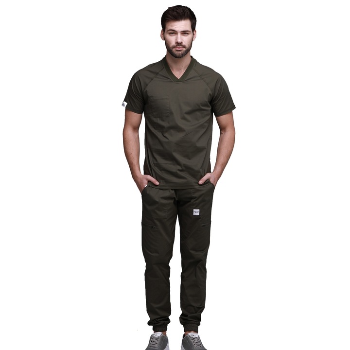 Costum medical premium barbatesc IN WHITE™ 50299 Kaki L