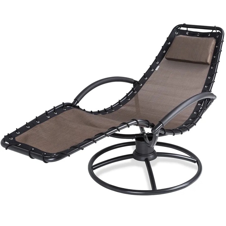Casaria Eva Mocha hintaágy, 191 x 77 x 82 cm, acél, barna