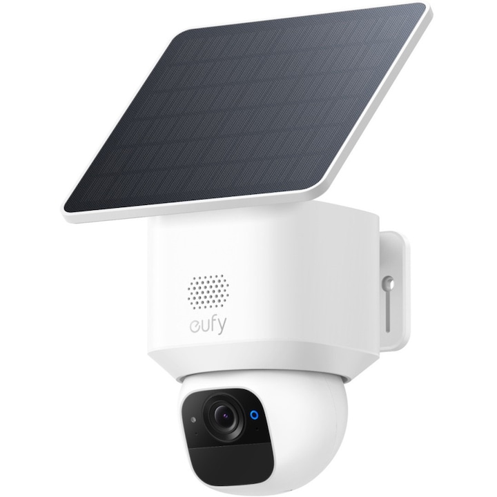 Camera de supraveghere eufy SoloCam E30, Wireless, 2K HD, Night Vision, Panou Solar, AI Auto Focus & Tracking, Supraveghere 360°, 2.4 GHz Wi-Fi, IP65, Alb/Negru