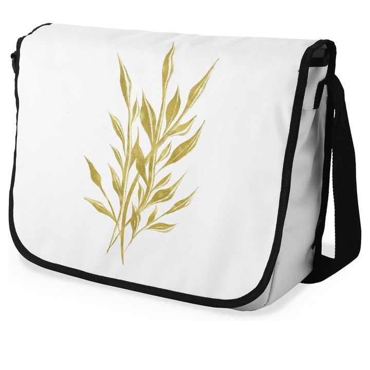 Le Jardin női táska, pamut, geometrikus kialakítású, bézs, 29x36cm