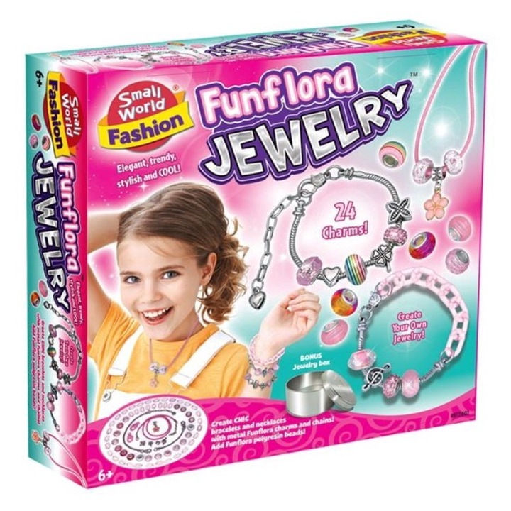 Set de artizanat pentru bratari cu brelocuri si lanturi