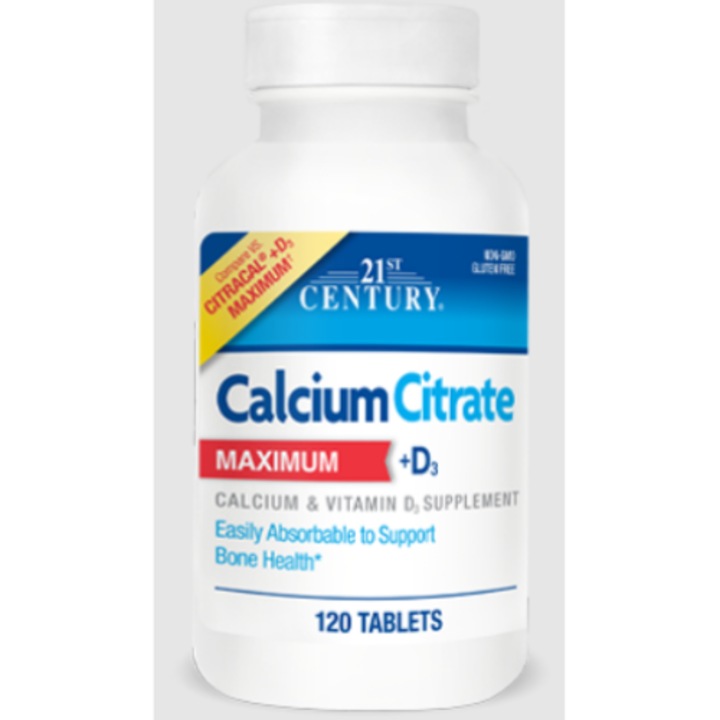 Citrat de calciu + D3 Maxim120 tabs 21st Century