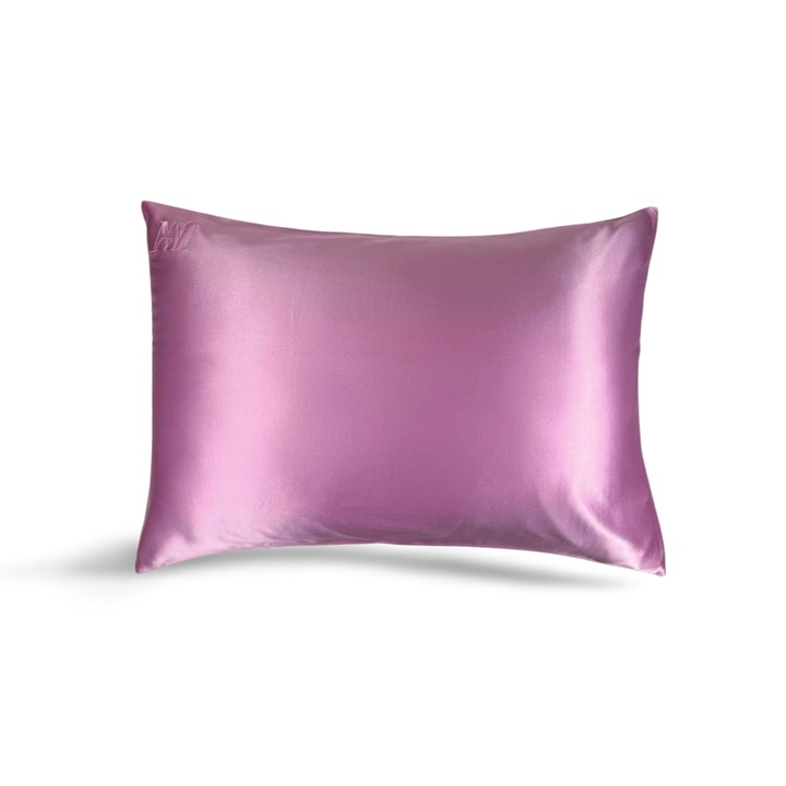Fata de Perna Matase Naturala Mulberry 22 momme, Pink Lavander, 50 x 70 cm – Calitate Premium - Matasia®
