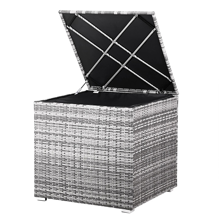 Lada depozitare perne pentru terasa/gradina Casaria, 75x75x70cm, Poliratan, 318 L, Gri
