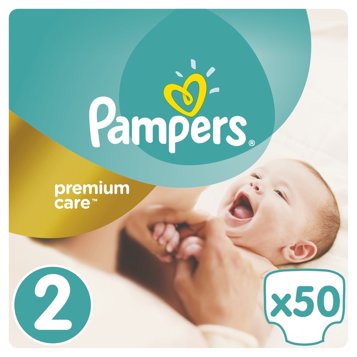 Пелени Pampers Premium Care 2, 3-6 кг, 50 бр
