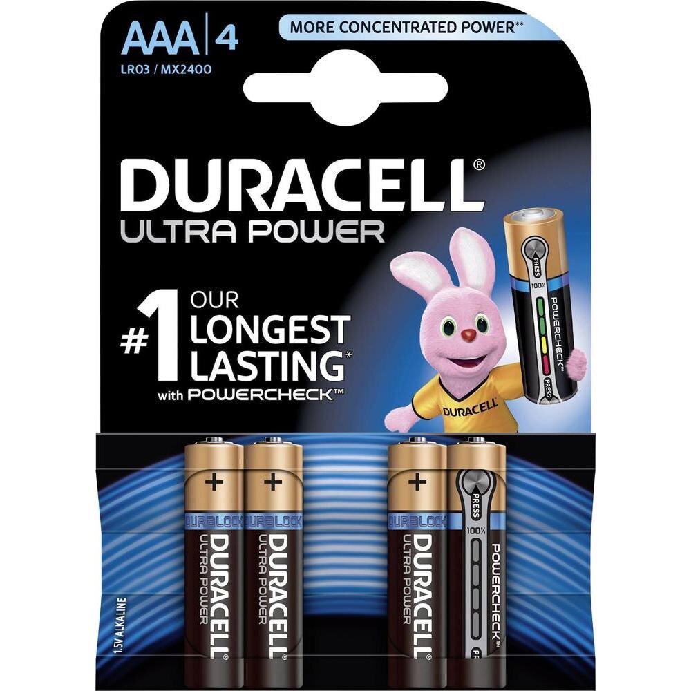 Baterie alcalina DURACELL ULTRA R3 AAA cu POWERCHECK™ 4 bucati/blister