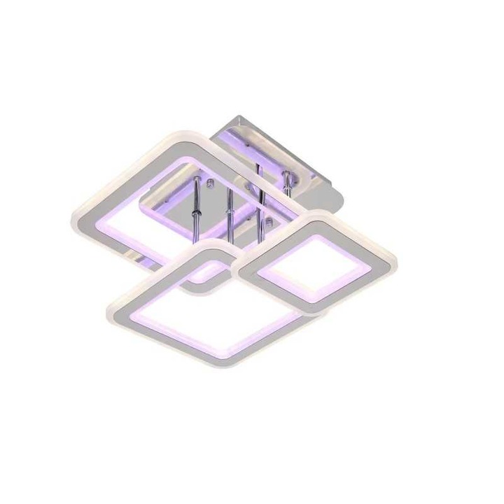 JIJU® LED квадратен полилей от неръждаема стомана с 2.4G wifi дистанционно управление светлина/студено/топло/неутрално регулируем интензитет