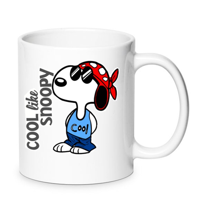 Керамична чаша Snoopy, 330 мл, бяла, забавен дизайн