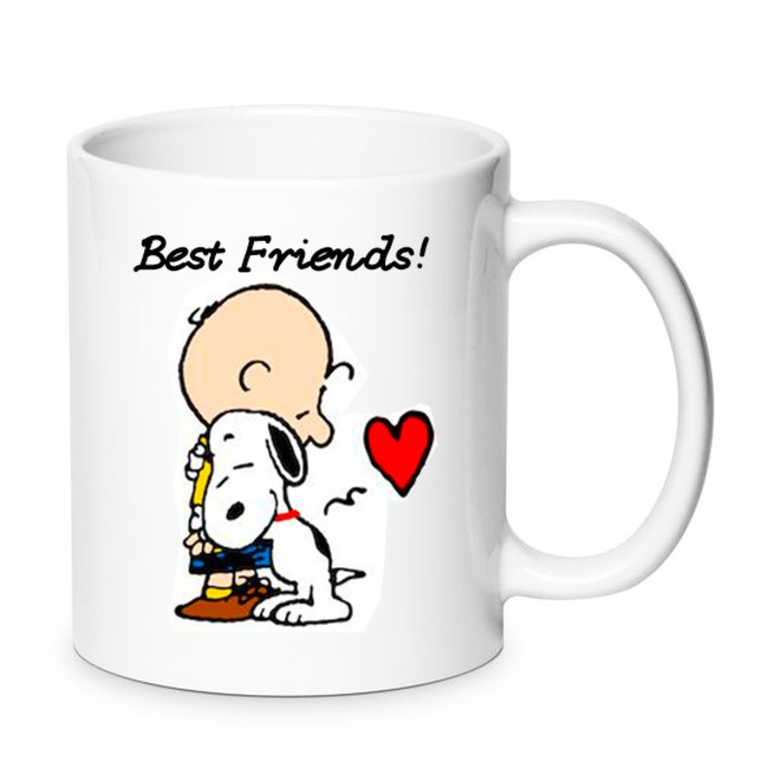 Cana ceramica Snoopy "Best Friends", 330ml, alb