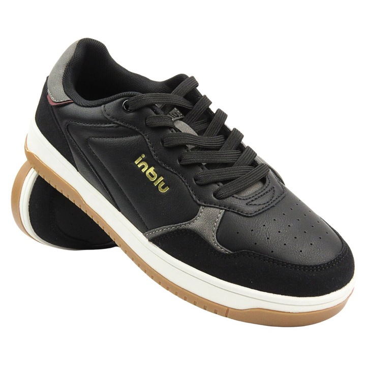 Inblu férfi sportcipő, eco-bőr, fekete