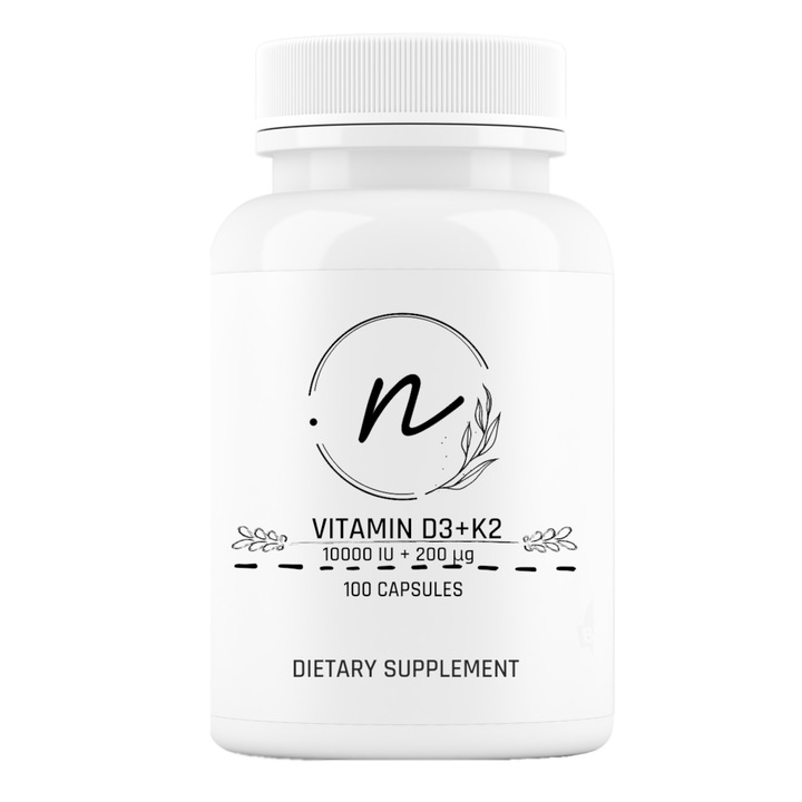 Vitamina D3 + K2 Provitax, NaturePRO, 10000 UI, 200 mcg, 100 kapszula
