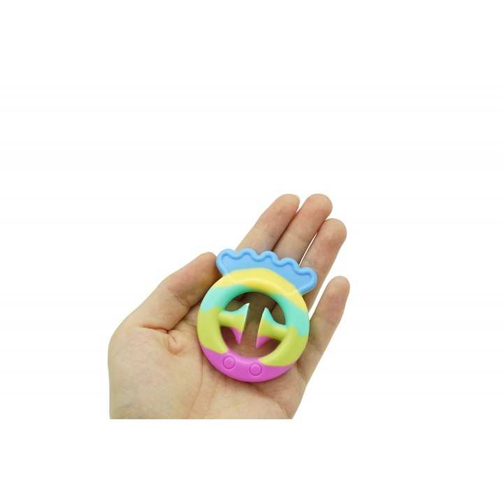 Jucărie senzorială antistres cu ventuză, model peștișor, multicolor, silicon