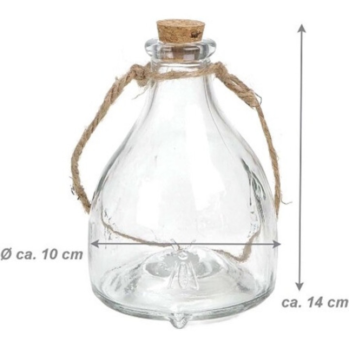 Set 2 capcane pentru viespi cu agatatoare, sticla, Edco 47745