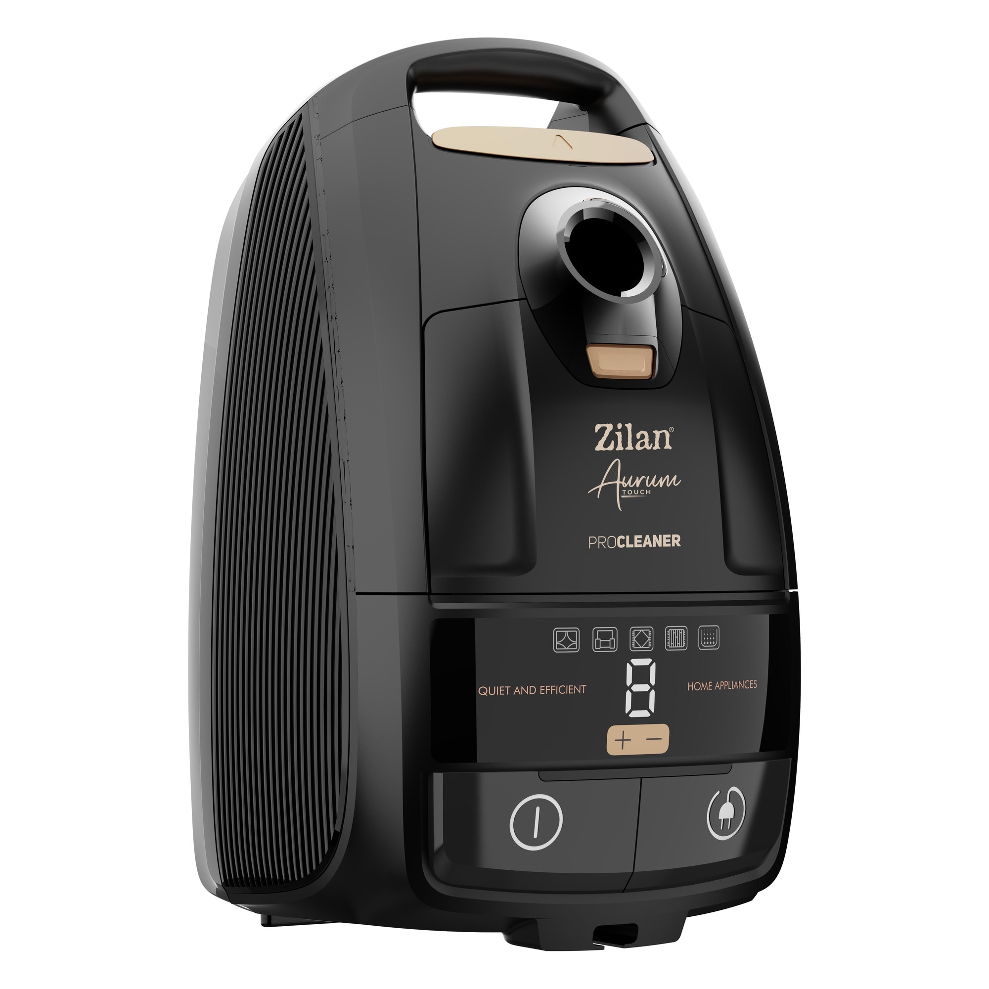 Aspirator cu sac Aurum, putere 2400W, capacitate 5L, motor din cupru, furtun pivotant 360°, negru ZILAN / ZLN4500