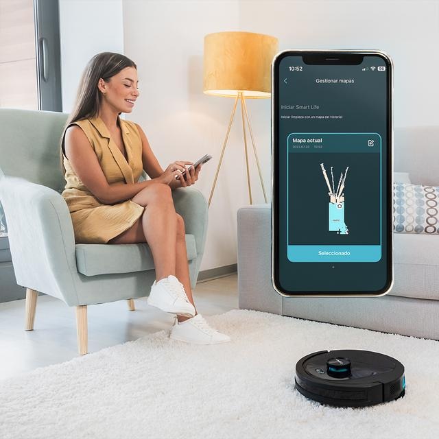 Robot de aspirare Conga 8490 Ultimate Ultra, 4 in 1, 7000 Pa, Laser, Autonomie 170 minute, 2 perii centrale, Functie mop