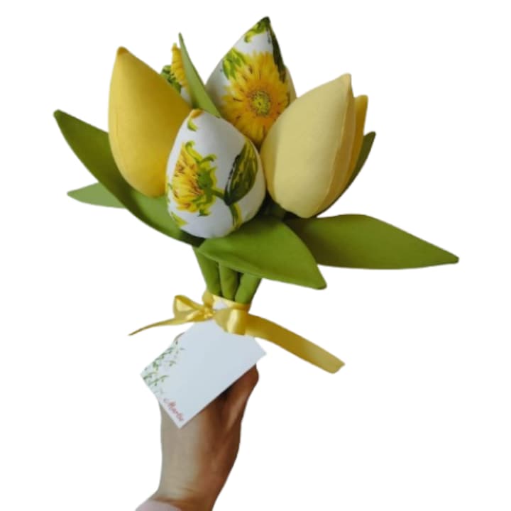 Lalele din bumbac, flori textile, 30 cm