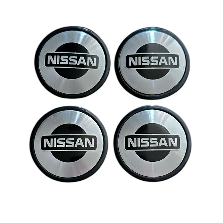 Комплект от 4 капачки 65 мм външни, 56 мм вътрешни Nissan сребристи съвместими/резервни лети джанти 3B7601171