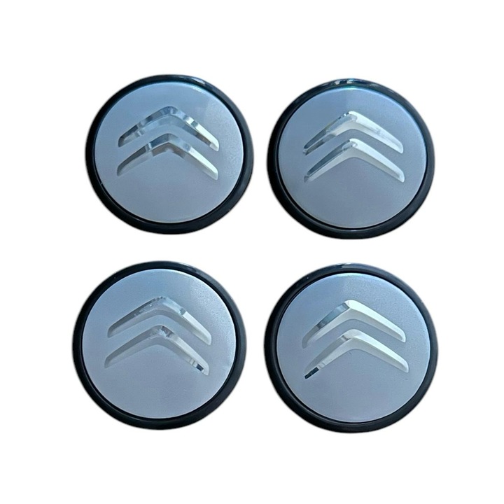 Set 4 capace roti 59mm exterior, 55mm interior Citroen argintii compatibil/inlocuitor janta aliaj