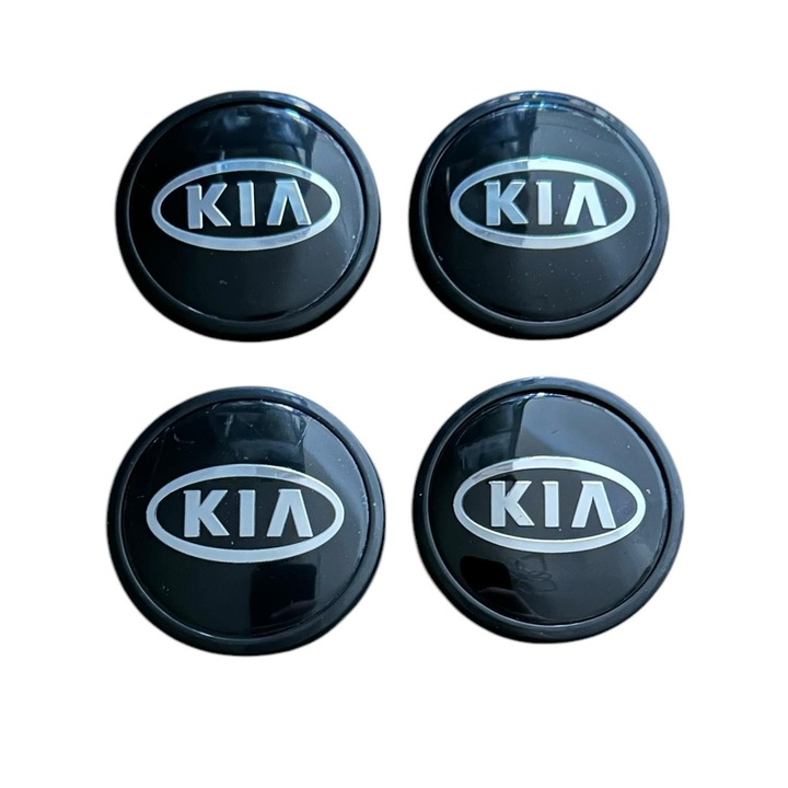 Set 4 capace roti 62mm exterior Kia negre compatibil/inlocuitor janta aliaj