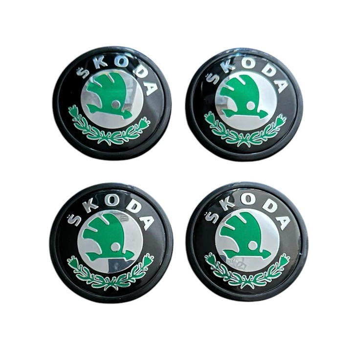 Set 4 capace roti 65mm exterior, 56mm interior Skoda verzi compatibil/inlocuitor janta aliaj 3B7601171