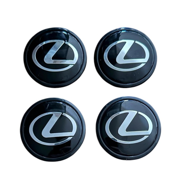 Set 4 capace roti 61mm exterior, 56mm interior Lexus negre compatibil/inlocuitor janta aliaj