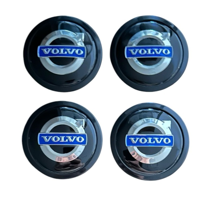 Set 4 capace roti 69mm exterior, 56mm interior Volvo negre compatibil/inlocuitor janta aliaj