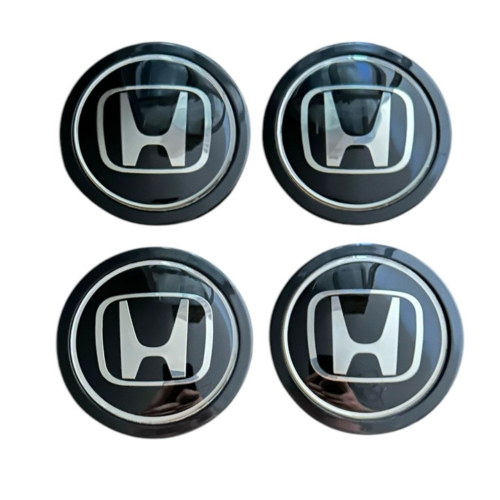 Комплект от 4 капачки 69 мм външни, 56 мм вътрешни Honda черни съвместими/резервни алуминиеви джанти