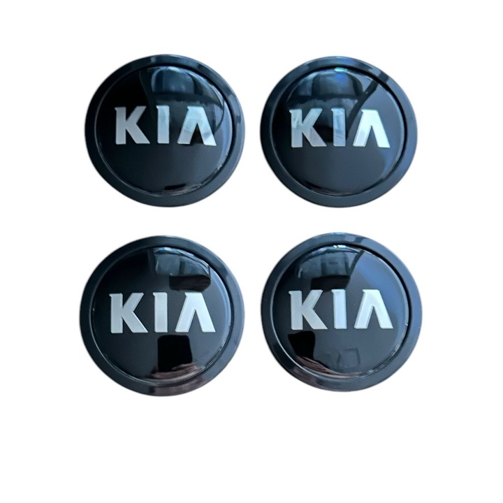 Set 4 capace roti 69mm exterior, 56mm interior Kia negre compatibil/inlocuitor janta aliaj