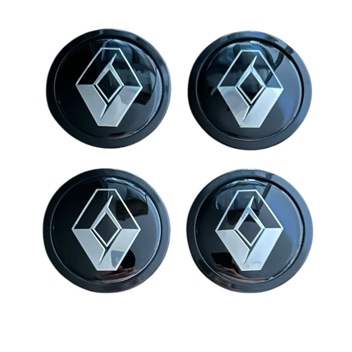 Set 4 capace roti 70mm exterior, 60mm interior Renault negre compatibil/inlocuitor janta aliaj