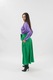 Fusta verde si bluza mov, elegante
