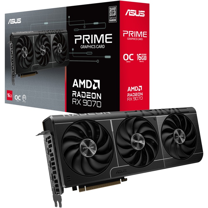 Видеокарта ASUS PRIME AMD RADEON™ RX 9070 OC, 16GB GDDR6, 256-bit