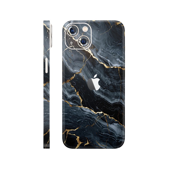 Folie de protectie pentru iPhone 14, Colectia Signature, Skin Spate cu laterale unite, Gilded Abyss