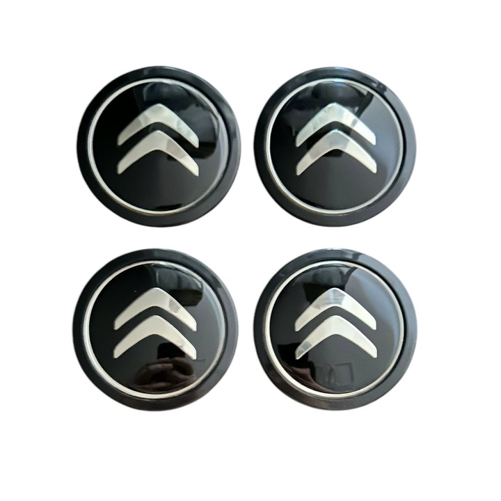 Set 4 capace roti 70mm exterior, 60mm interior Citroen negre compatibil/inlocuitor janta aliaj