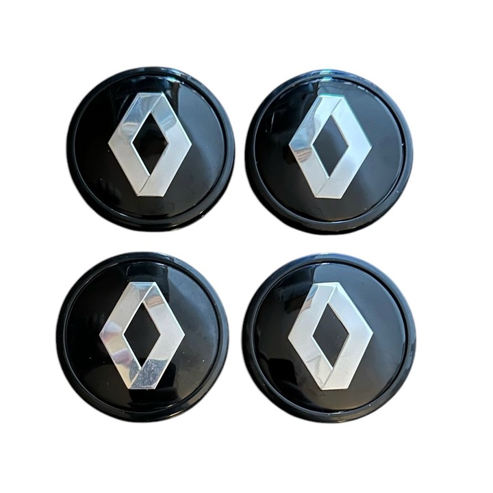 Set 4 capace roti 65mm exterior, 56mm interior Renault negre compatibil/inlocuitor janta aliaj 3B7601171