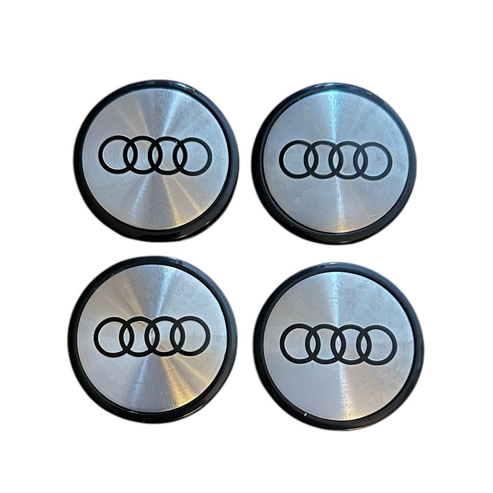 Комплект от 4 капачки 65 мм външни, 56 мм вътрешни Audi silver съвместими/резервни лети джанти 3B7601171