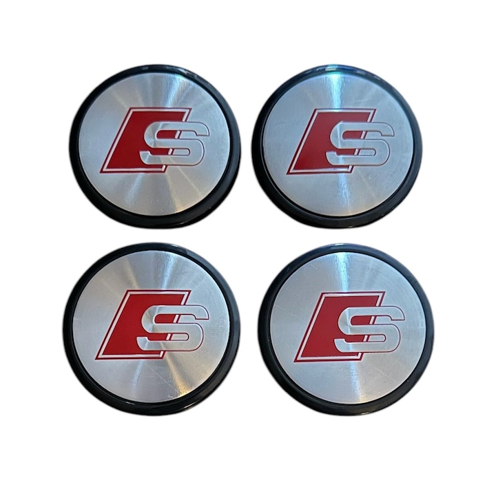 Set 4 capace roti 63mm exterior, 58mm interior Audi S line compatibil/inlocuitor janta aliaj