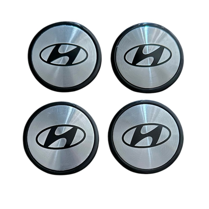 Set 4 capace roti 65mm exterior, 56mm interior Hyundai argintii compatibil/inlocuitor janta aliaj 3B7601171