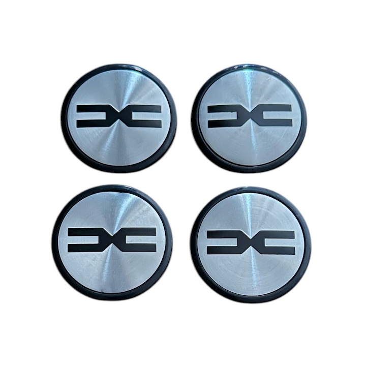 Set 4 capace roti 65mm exterior, 56mm interior Dacia DC argintii compatibil/inlocuitor janta aliaj 3B7601171